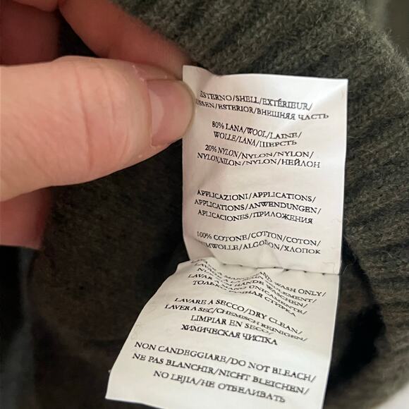 Beretta Men’s Quarter-Zip Wool Blend Sweater Size L Olive Green Luxury Italy - Picture 3 of 5